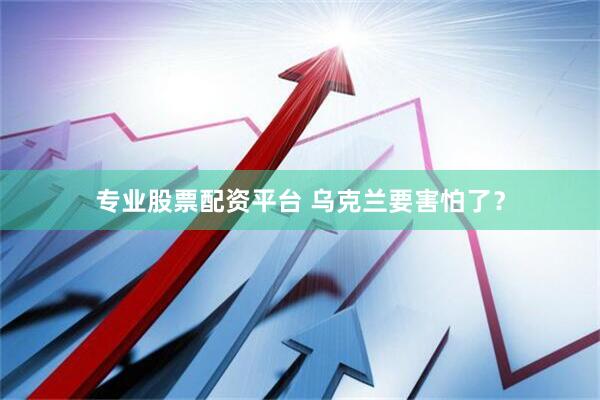 专业股票配资平台 乌克兰要害怕了？
